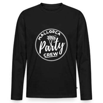 Mallorca Party Crew Summer, Sun & Party Feeling - Men's Premium Organic Long Sleeve Shirt - black - Front - Nico (187cm)