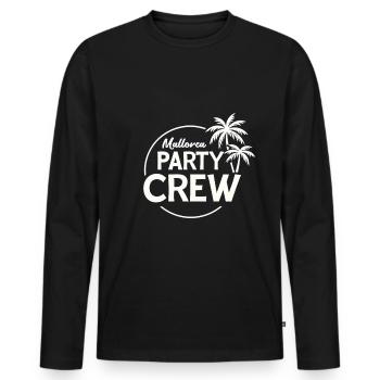 Mallorca Party Crew Summer, Sun & Party Feeling - Men's Premium Organic Long Sleeve Shirt - black - Front - Nico (187cm)