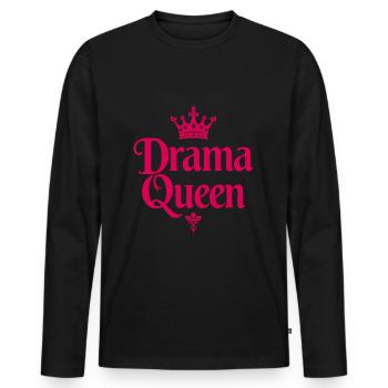 Drama Queen Krone Spruch - Männer Premium Bio Langarmshirt - Schwarz - Vorne - Nico (187cm)