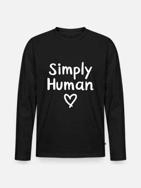 Simply Human Heart Humanity - Men's Premium Organic Long Sleeve Shirt - black