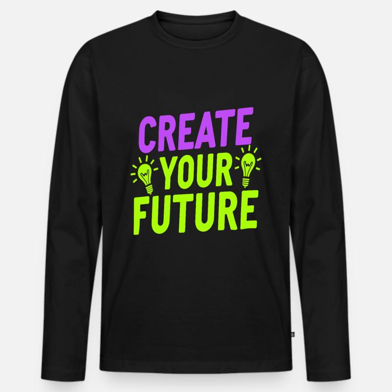 Create Your Future Glühbirne - Männer Premium Bio Langarmshirt - Schwarz
