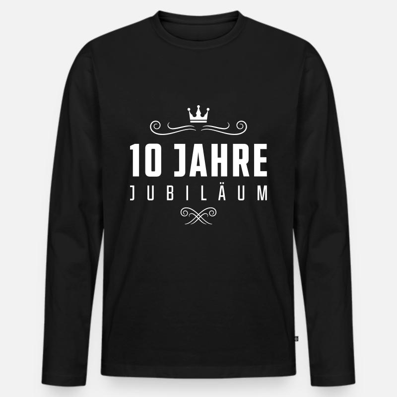 10 jahre jubiläum - Männer Premium Bio Langarmshirt - Schwarz