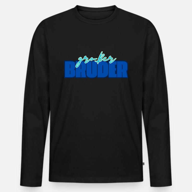 Großer Bruder - Männer Premium Bio Langarmshirt - Schwarz