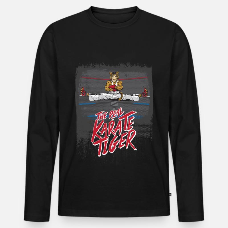 KARATE TIGER - Männer Premium Bio Langarmshirt - Schwarz