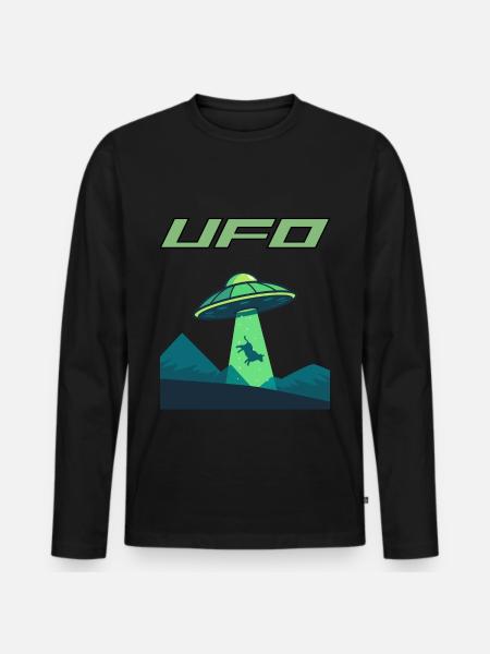 UFO beam - Men's Premium Organic Long Sleeve Shirt - black