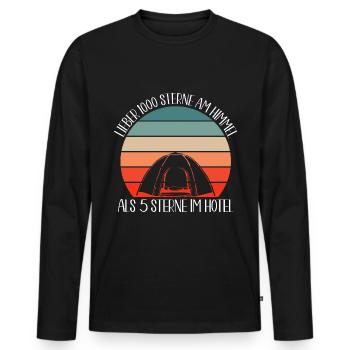 Camping Geschenkidee Camper Zelten Outdoor Natur - Männer Premium Bio Langarmshirt - Schwarz - Vorne - Nico (187cm)
