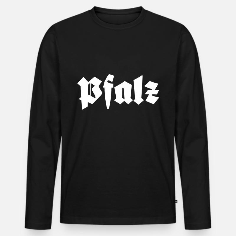 Pfalz - Männer Premium Bio Langarmshirt - Schwarz