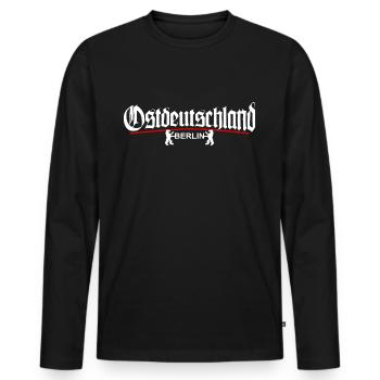 Ostdeutschland - BERLIN - Männer Premium Bio Langarmshirt - Schwarz - Vorne - Nico (187cm)