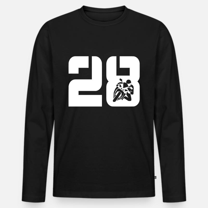 28 Motorrad Biker - Männer Premium Bio Langarmshirt - Schwarz