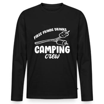 Camping campfire saying - Men's Premium Organic Long Sleeve Shirt - black - Front - Nico (187cm)