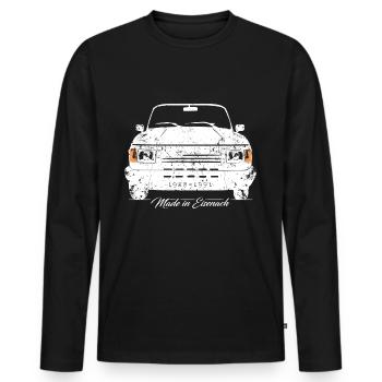 WARTBURG 1.3 - Made in Eisenach - Retro - Men's Premium Organic Long Sleeve Shirt - black - Front - Nico (187cm)
