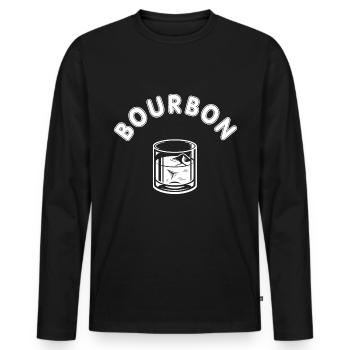 Bourbon Whiskey Alcohol - Men's Premium Organic Long Sleeve Shirt - black - Front - Nico (187cm)