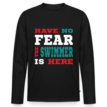 N’ayez pas peur que le Schwimmer soit là Outfit - T-shirt manches longues Premium bio Homme - noir - Devant - Nico (187cm)