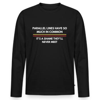 Funny Math Nerd Quote | Math Teacher - Men's Premium Organic Long Sleeve Shirt - black - Front - Nico (187cm)