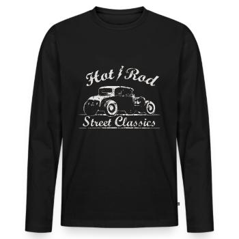 Cooler Hot Rod - Auto Street Classics - Männer Premium Bio Langarmshirt - Schwarz - Vorne - Nico (187cm)