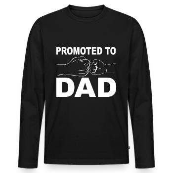 Tenue de papa rétro pour la fête des pères - T-shirt manches longues Premium bio Homme - noir - Devant - Nico (187cm)