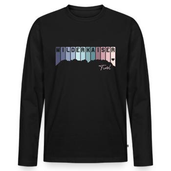 Wilder Kaiser Tirol Kitzbühel Austria Österreich - Männer Premium Bio Langarmshirt - Schwarz - Vorne - Nico (187cm)