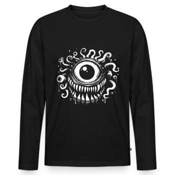 The Eye Monster from the Underworld, Monster Design - Men's Premium Organic Long Sleeve Shirt - black - Front - Nico (187cm)