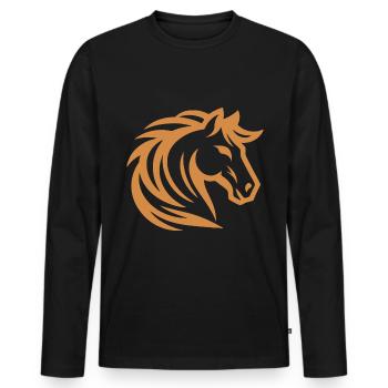 Conception de la silhouette Hafflinger - T-shirt manches longues Premium bio Homme - noir - Devant - Nico (187cm)