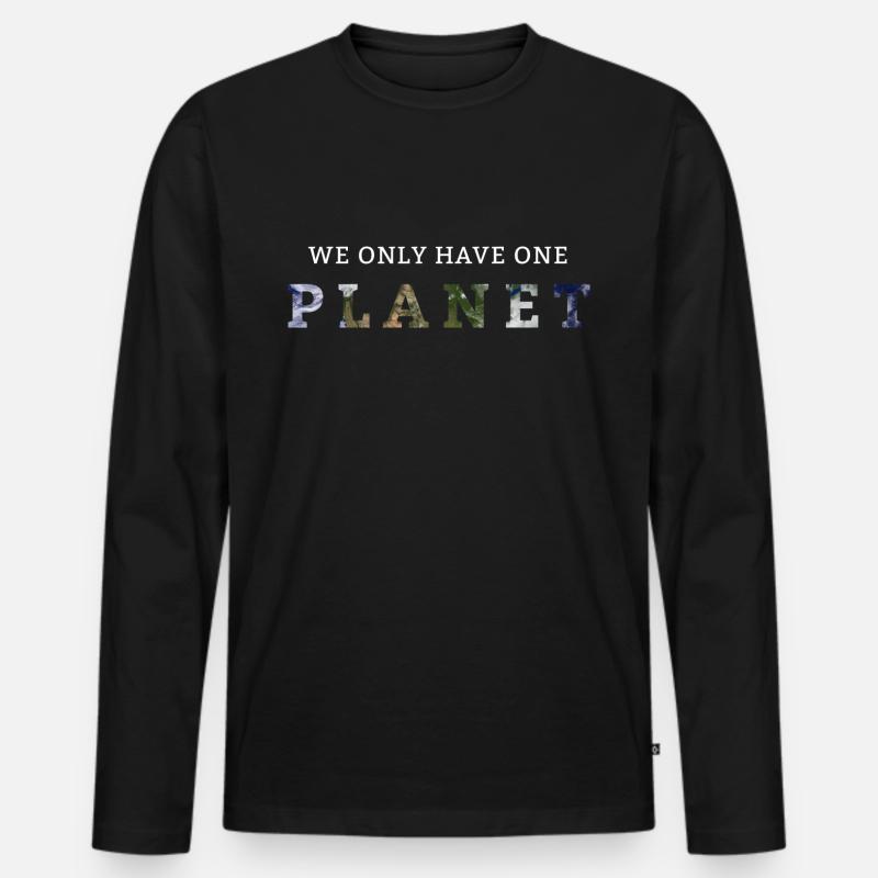 We Only Have One Planet - Männer Premium Bio Langarmshirt - Schwarz