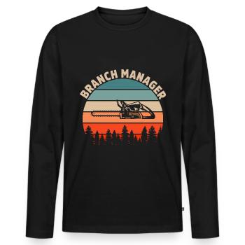 Idée cadeau de tronçonneuse Fabrication de bois Bûcherons - T-shirt manches longues Premium bio Homme - noir - Devant - Nico (187cm)
