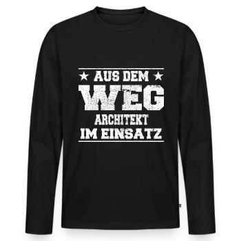 Aus dem Weg Architekt im Einsatz Design - Männer Premium Bio Langarmshirt - Schwarz - Vorne - Nico (187cm)