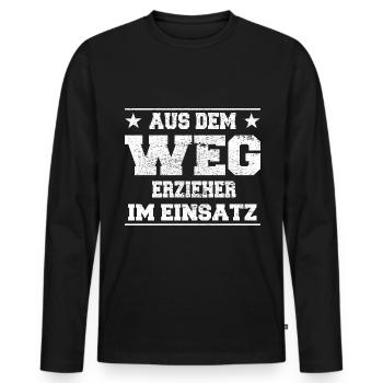 Aus dem Weg Erzieher im Einsatz Design - Männer Premium Bio Langarmshirt - Schwarz - Vorne - Nico (187cm)