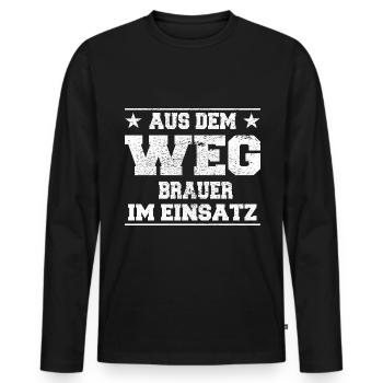 Aus dem Weg Brauer im Einsatz Design - Männer Premium Bio Langarmshirt - Schwarz - Vorne - Nico (187cm)