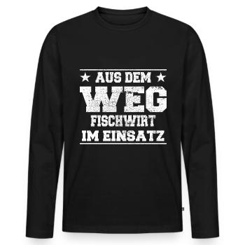 Aus dem Weg Fischwirt im Einsatz Design - Männer Premium Bio Langarmshirt - Schwarz - Vorne - Nico (187cm)