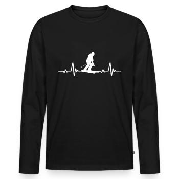Skieur ECG Skieur Amoureux - T-shirt manches longues Premium bio Homme - noir - Devant - Nico (187cm)