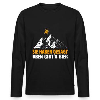 Wandern Geschenk Für Wanderer Berge Trekking - Männer Premium Bio Langarmshirt - Schwarz - Vorne - Nico (187cm)