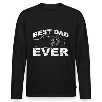 Tenue Retro Papa pour la fête des pères - T-shirt manches longues Premium bio Homme - noir - Devant - Nico (187cm)
