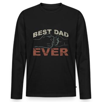 Tenue Retro Papa pour la fête des pères - T-shirt manches longues Premium bio Homme - noir - Devant - Nico (187cm)