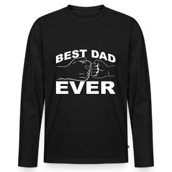 Retro Papa Outfit zum Vatertag - Männer Premium Bio Langarmshirt - Schwarz - Vorne - Nico (187cm)