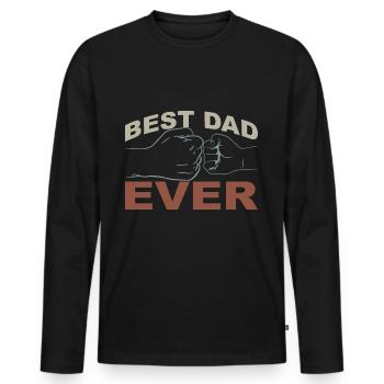 Retro Papa Outfit zum Vatertag - Männer Premium Bio Langarmshirt - Schwarz - Vorne - Nico (187cm)