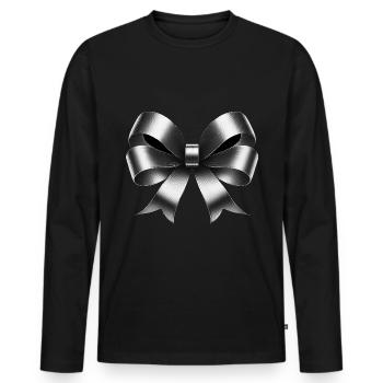 Silver ribbon - Men's Premium Organic Long Sleeve Shirt - black - Front - Nico (187cm)