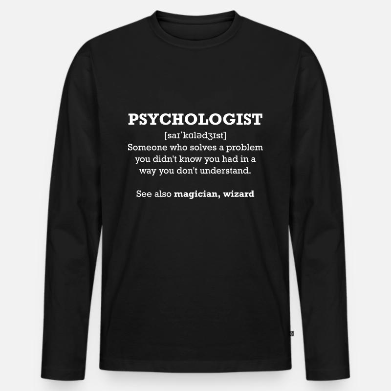 Psychologist - wizard - Männer Premium Bio Langarmshirt - Schwarz