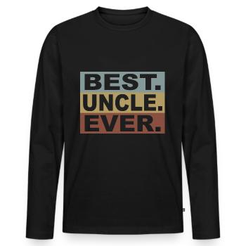 Uncle Godfather Hero Gift for Godfather - Men's Premium Organic Long Sleeve Shirt - black - Front - Nico (187cm)