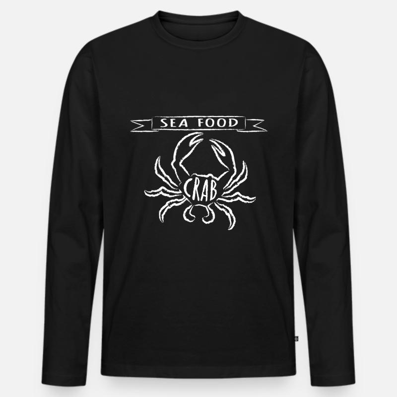 Krabbe Meerestier Meeresfrucht - Männer Premium Bio Langarmshirt - Schwarz