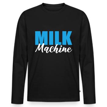 Machine à lait Allaitement Mère Poison - T-shirt manches longues Premium bio Homme - noir - Devant - Nico (187cm)