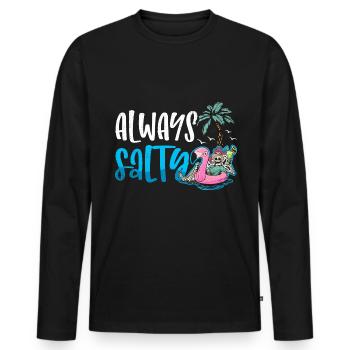 Always Salty black - Männer Premium Bio Langarmshirt - Schwarz - Vorne - Nico (187cm)