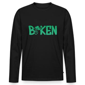 Biken Fahrrad Bike - Männer Premium Bio Langarmshirt - Schwarz - Vorne - Nico (187cm)