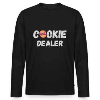 Cookie dealer - Men's Premium Organic Long Sleeve Shirt - black - Front - Nico (187cm)