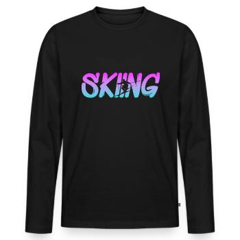 Skiing - Männer Premium Bio Langarmshirt - Schwarz - Vorne - Nico (187cm)