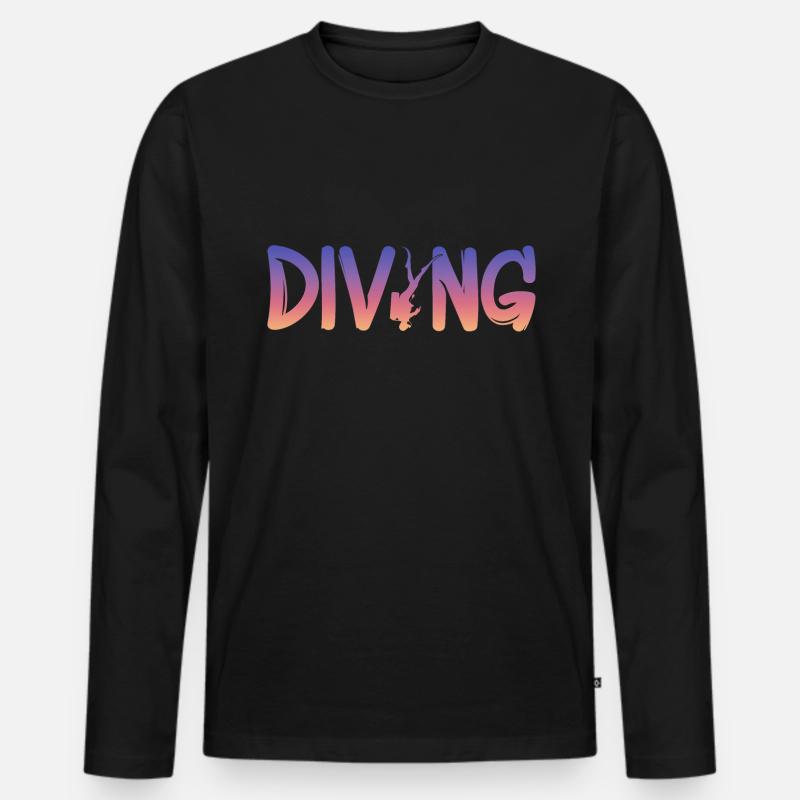 tauchen - Männer Premium Bio Langarmshirt - Schwarz