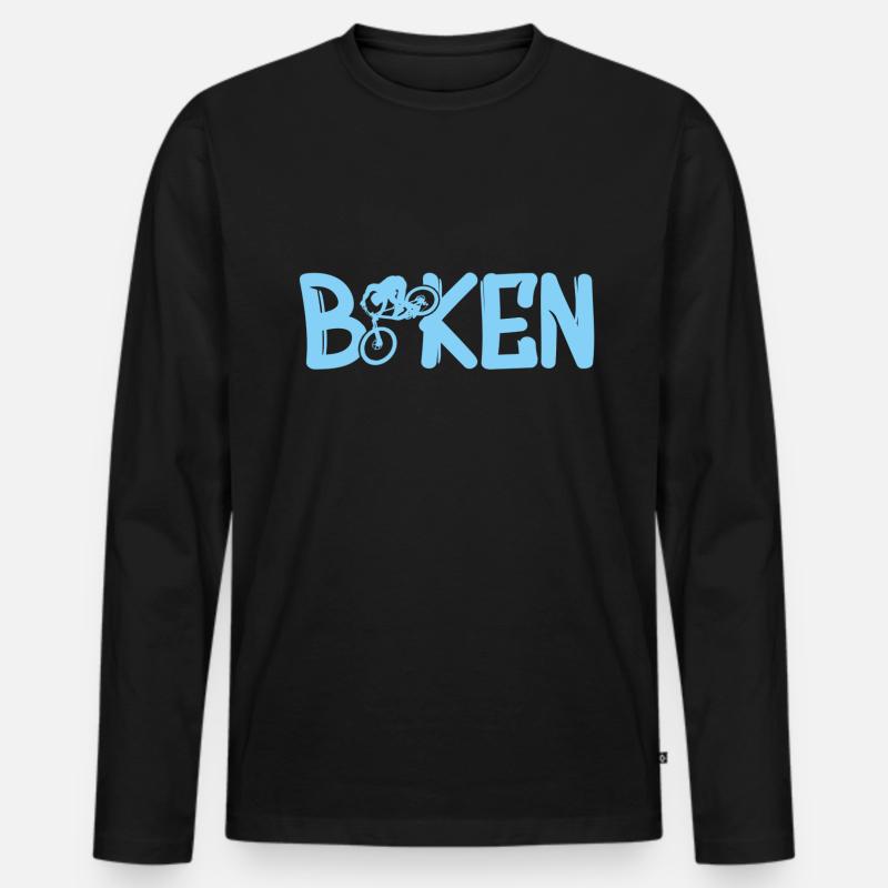 biken - Männer Premium Bio Langarmshirt - Schwarz