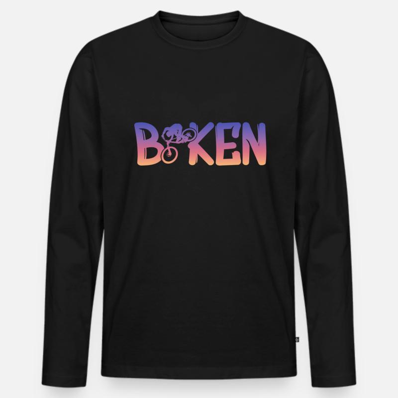 Biken - Männer Premium Bio Langarmshirt - Schwarz