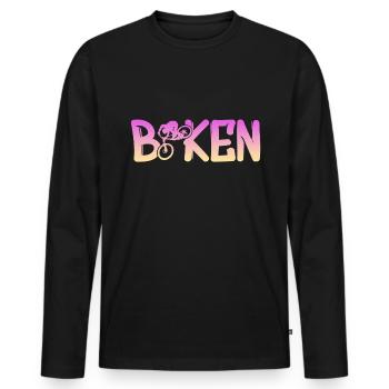 Biken - Männer Premium Bio Langarmshirt - Schwarz - Vorne - Nico (187cm)