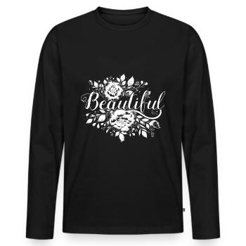 Beautiful Font Beautiful - Men's Premium Organic Long Sleeve Shirt - black - Front - Nico (187cm)