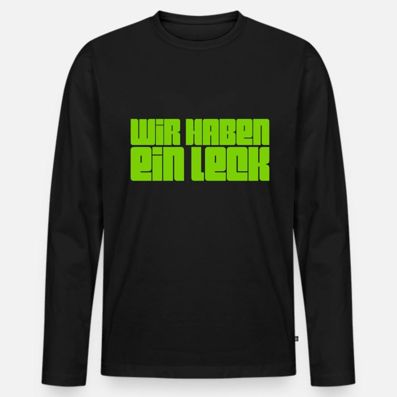 wir haben ein Leck - Männer Premium Bio Langarmshirt - Schwarz